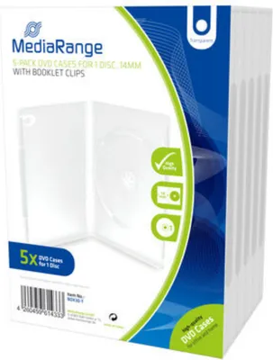 Obrázok produktu pre MediaRange BOX30-T, DVD obal, 1 disky, Priehľadná, Plast, 120 mm, 136 mm