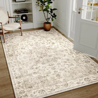 Productafbeelding van Vintage Tapijt 140x200cm - Antislip - Machinewasbaar - Binnen/Buiten - Retro Patroon