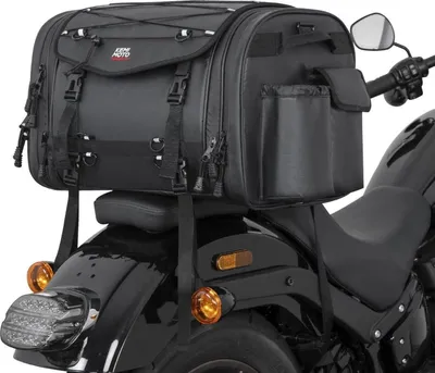 Obrázek produktu pro Zadní brašna na motorku 32L vodotěsná rozšiřitelná s pláštěnkou černá