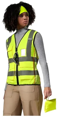 Produktbild von Arbeitsweste Warnweste Damen Sicherheitsweste Laufweste mit Reißverschluss und Taschen L Gelb