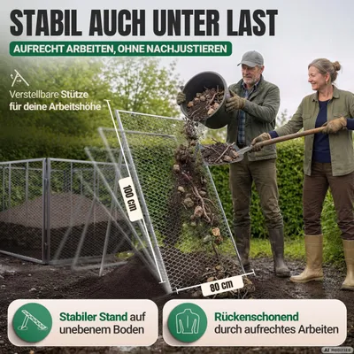 Produktbild von Durchwurfsieb Durchwurfgitter Gitter Sieb für Erde Kompost 80x100 cm V2Aox