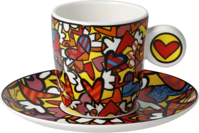 Produktbild von Goebel Espressotasse Romero Britto - All We Need is Love, Tasse, Becher, Fine Bone China, Bunt, 100 ml, 66452881