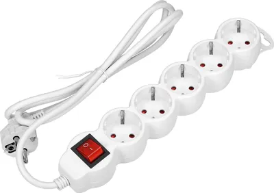 Produktbild von ORNO 5-fach Steckdosenleiste mit Schalter und Kindersicherung 2300W 10A 3 meter Kabel (5-fach, 3m)