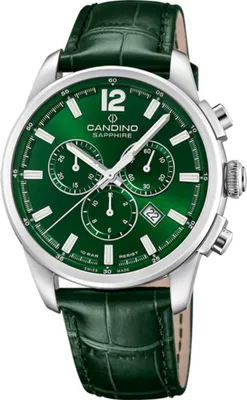 Produktbild von Candino Herren Analog Uhr Sport Sport Leder Armbanduhr grün UC4745/3