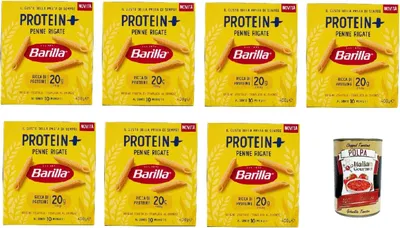 Produktbild von Barilla Protein+ Penne Rigate 400g, Pasta reich an pflanzlichem Protein 7x 400 g + Italian Gourmet polpa 400gr