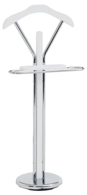 Produktbild von Herrendiener Stummer Damen Diener Kleiderbutler Kleiderständer mit Kleiderbügel, Hosenbügel, kleine Ablage, in weiß