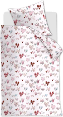 Produktbild von Beddinghouse Kids Biber-Bettwäsche-Garnitur Sweethearts Farbe Multi Größe 135x200+80x80
