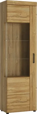 Produktbild von Vitrine mit Beleuchtung in Grandson Eiche Nb., Türanschlag links, CARIATI-129, B/H/T ca. 58/195/37,4 cm