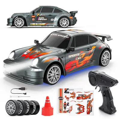 Productafbeelding van RC drift auto - 1:24 - 2,4 GHz - 4WD - Led - Tot 15 km/u - Racen voor kinderen