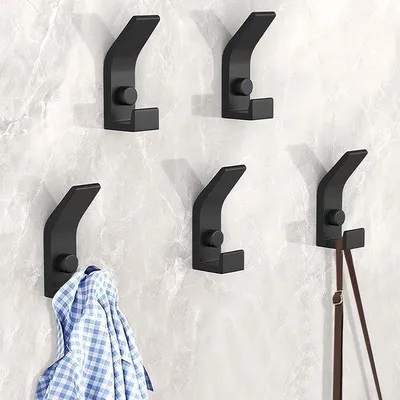Immagine prodotto di Ganci da parete in metallo per camera da letto, bagno e armadio, 5 pezzi, neri