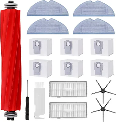 Produktbild von Ersatz-Set für Roborock S7 S7 Plus S7 MaxV S7 MaxV Ultra Staubsauger Roboter, 6 Staubbeutel, 1 Main Rollbürste, 2 Seitenbürsten, 2 Filter, 4 Mopp Wischtücher,Saugroboter Zubehör