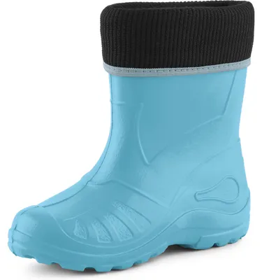 Image de Ladeheid Enfants Filles Garçons Bottes de pluie thermo Eva doublées KL058 (bleu clair, 35)