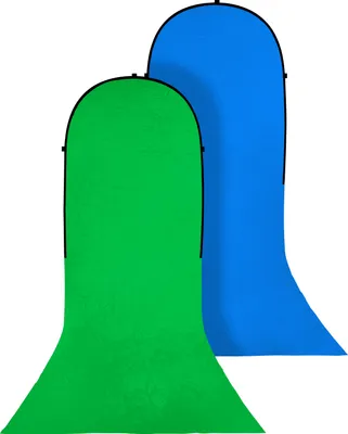 Produktbild von Bresser - F001981 - Falthintergrund BR-TR16 180 x 240+240cm mit Schleppe Grün/Blau
