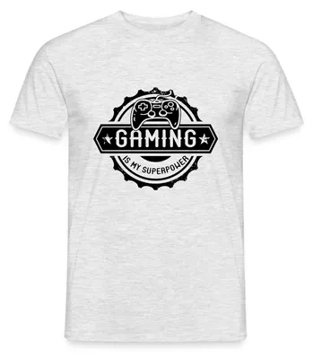 Produktbild von Spreadshirt Gaming Is My Superpower Männer T-Shirt, L, Grau meliert