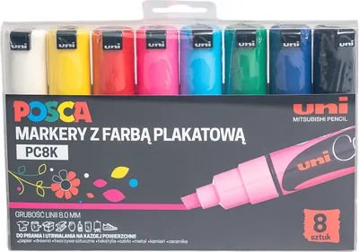 Produktbild von Uni Posca PC-8K Plakatmarker, 8 Farben