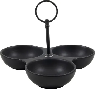 Produktbild von Servierschale - Ø 20 cm - Schwarz - Keramik - mit Griff