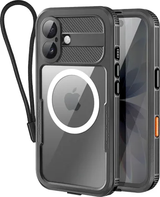 Produktbild von Shellbox, Wasserdichte Rundumhülle iPhone 17 MagSafe Stoßfest Schlaufe, Schwarz