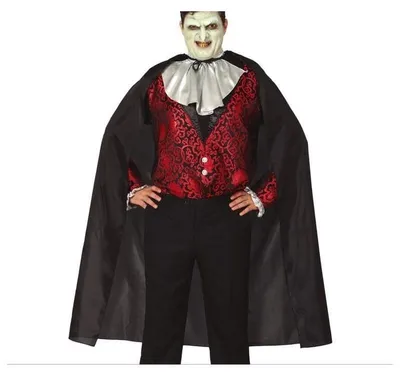 Productafbeelding van Vampier Halloween cape, 19e eeuwse gotische cape, fantasiekleding, gotische stijl, 130 cm, kleur: zwart