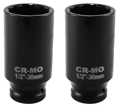 Zdjęcie produktu dla Klucz udarowy 1/2" do odkręcania nakrętek piasty, 30 mm, 12-kątny (zestaw 2 sztuki)