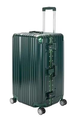Produktbild von Travelhouse London Koffer Sport  grün - XL Alu Rahmen Polykarbonat Hartschale · Trolley Reisekoffer Reisegepäck · 2X TSA Zahlenschloss · 4 Doppelräder · 360°Rollen · Vol. 110L