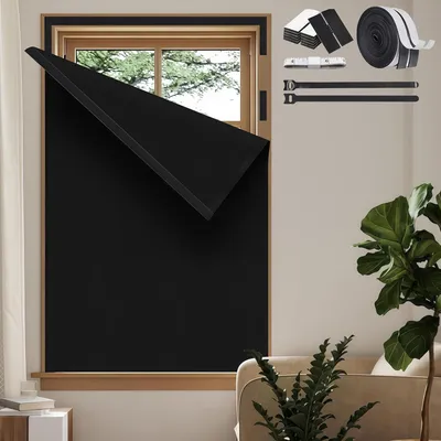 Obrázok produktu pre Zatemňovacia roleta 100 x 150 cm, bez vŕtania, čierna, spálňa