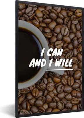 Produktbild von MuchoWow® MuchoWow® Gerahmtes Poster Zitate - Sprichwörter - 'Ich kann und ich will 60x90 cm - Poster mit zchwarzem Bilderrahmen - Kunst