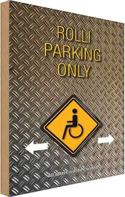 Produktbild von vianmo Holzschild 30x20 cm Parken Rolli parking only Parkplatzschild
