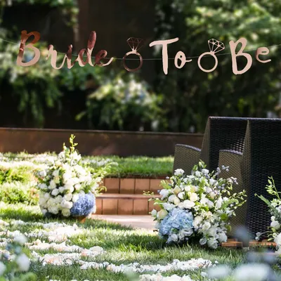 Produktbild von Oblique Unique Bride To Be Girlande Banner 1,5m JGA Hen Party Feier Deko - roségold