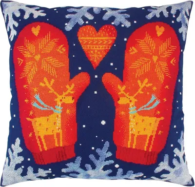 Produktbild von RTO Kreuzstichkissen "Fäustlinge" CU012, Zählmuster, 40x40 cm