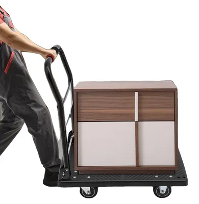 Immagine prodotto di Carrello trasportatore, struttura in acciaio, dimensioni 100 cm x 60 cm x 100 cm, capacità di carico 250 kg, ruote in gomma, maniglia ergonomica