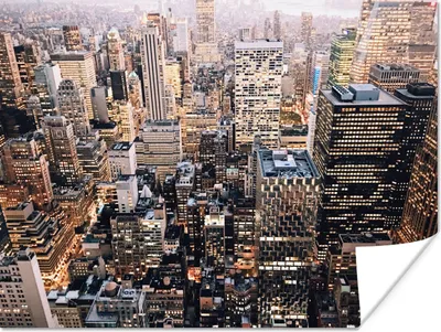 Produktbild von MuchoWow® Poster New York - Manhattan - Wolkenkratzer 80x60 cm - Kunst für zu Hause