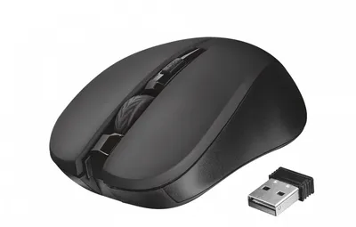 Immagine prodotto di Trust 21869, ambidestra, ottica, wireless RF, 1800 DPI, nera