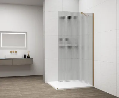 Produktbild von Polysan ESCA GOLD MATT Dusch-Glasteil, Wandmontage, Glas Flute, 700 mm