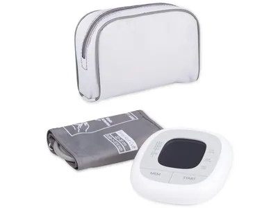 Produktbild von GRUNDIG Oberarm-Blutdruckmessgerät inkl. Batterien, grau-weiß