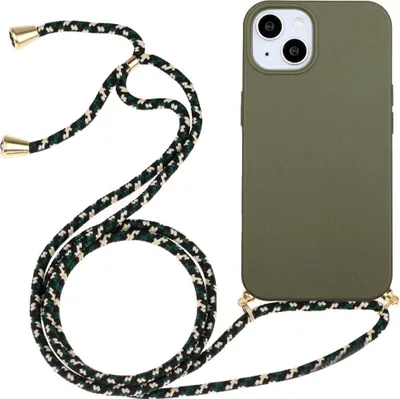 Produktbild von iPhone 14 Hülle - Coverup TPU Back Cover mit Handykette - Biologisch Abbaubar - Grün