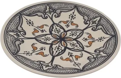 Zdjęcie produktu dla Marokański czarny talerz obiadowy - D 28 cm