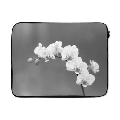 Produktbild von MuchoWow® Laptop Hülle 17 Zoll Laptoptasche Orchidee - Blumen - Pflanze - Weiß - Lila - Zipper - Schutzabdeckung