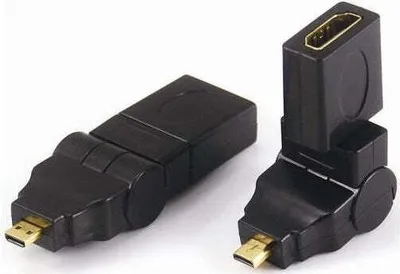 Produktbild von System-S Verstellbarer HDMI Host zu Micro HDMI Adapter Kupplung 90° Winkel