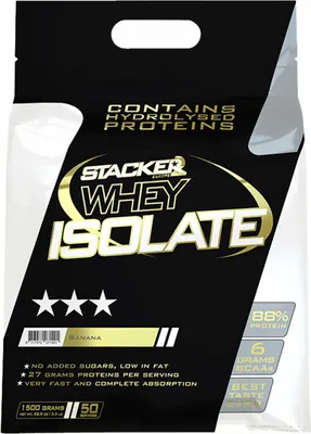 Produktbild von Stacker2 Whey Isolate (1500g) Banana - Eiweiße - Molkenprotein-Isolat