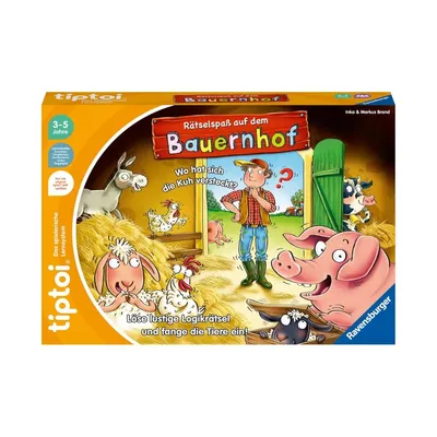 Zdjęcie produktu dla Ravensburger tiptoi Spiel 00125 Rätselspaß auf dem Bauernhof - Lernspiel ab 3 Jahren, lehrreiches Logikspiel für Jungen und Mädchen, für 1-4 Spieler