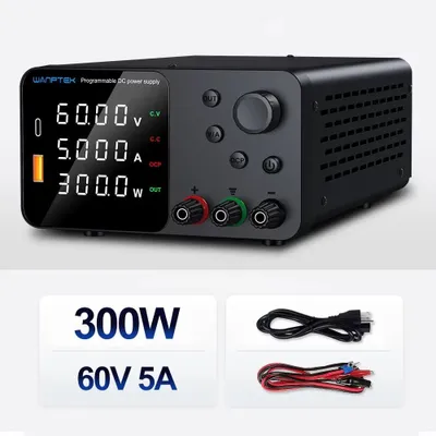 Produktbild von Labor-Netzgerät - Einstellbare DC Stromversorgung - 0-60 V 0-5 A - Einzelner Ausgang - USB-Ladeport - EU-Stecker