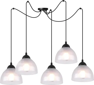 Immagine prodotto di Lampada a sospensione Spider Venice a 5 luci con paralumi in vetro opalino E27