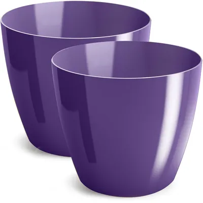 Obrázok produktu pre Omgoods – Dekoratívne kvetináče – 2 kusy, fialové, priemer 20 cm