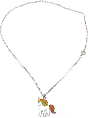 Produktbild von Stimmungskette mit Metallkette - weißes Einhorn