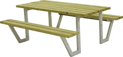 Produktbild von Plus Picknicktisch Wega Stahl-Holz 177 x 161 x 73 cm natur