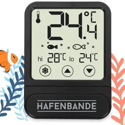 Imagen del producto de Termómetro digital para acuario - Pegatina exterior - -10 a +60 °C - 8,6 x 6,4 cm - Transparente