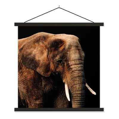 Produktbild von MuchoWow® Textilposter Elefant - Tiere - Braun 40x40 cm mit schwarzem Rahmen - Fotos