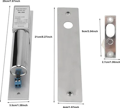 Imagen del producto de Cerradura magnética, aleación de aluminio resistente a la intemperie, cerradura eléctrica de 12V CC para puertas de vidrio y madera