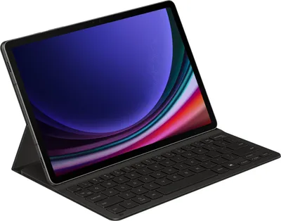 Produktbild von Samsung Book Cover Keyboard Slim EF-DX720 für das Galaxy Tab S9 | S9 FE, QWERTZ, Deutsch, Touchpad, Samsung, Galaxy Tab S9, Galaxy Tab S9 FE, Schwarz