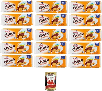 Produktbild von Balconi Choco Orange Brioches kuchen cake mit Orange und Schokolade 15x300g + Italian gourmet polpa 400g
